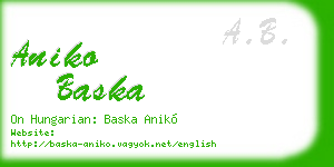 aniko baska business card